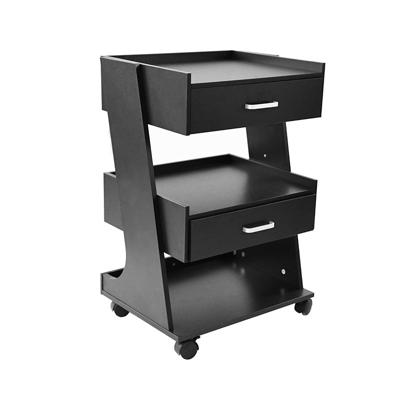 HZ2082BK / HZ2082 Salonwagen mit Rädern, Rollwagen, Friseurstation mit Schubladen