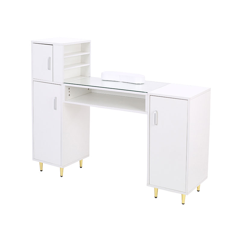 HZ2024BK / HZ2024W Maniküretisch mit Glasplatte und Nageltechnik-Schreibtisch