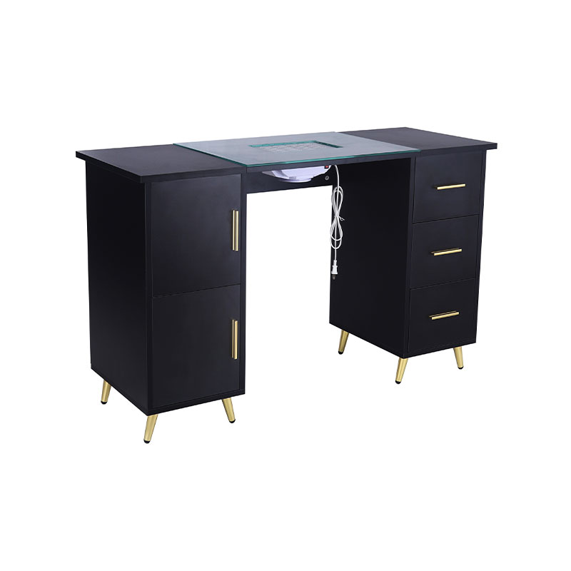 HZ2042PK / HZ2042BK Maniküre-Tisch-Nagelschreibtisch für Nageltechniker mit Glasplatte und Handballenauflage