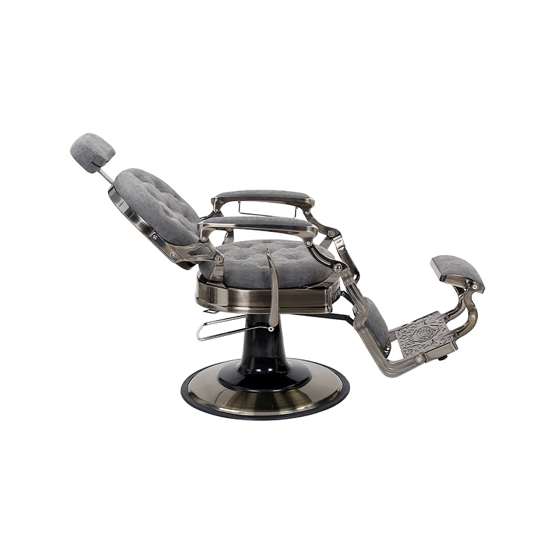 HZ8799QM Grauer Friseurstuhl mit rundem Kissen