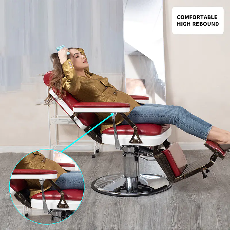 HZ8753BK / HZ8753GR / HZ8753RD Schwarzer Vintage-Friseurstuhl von Lincoln