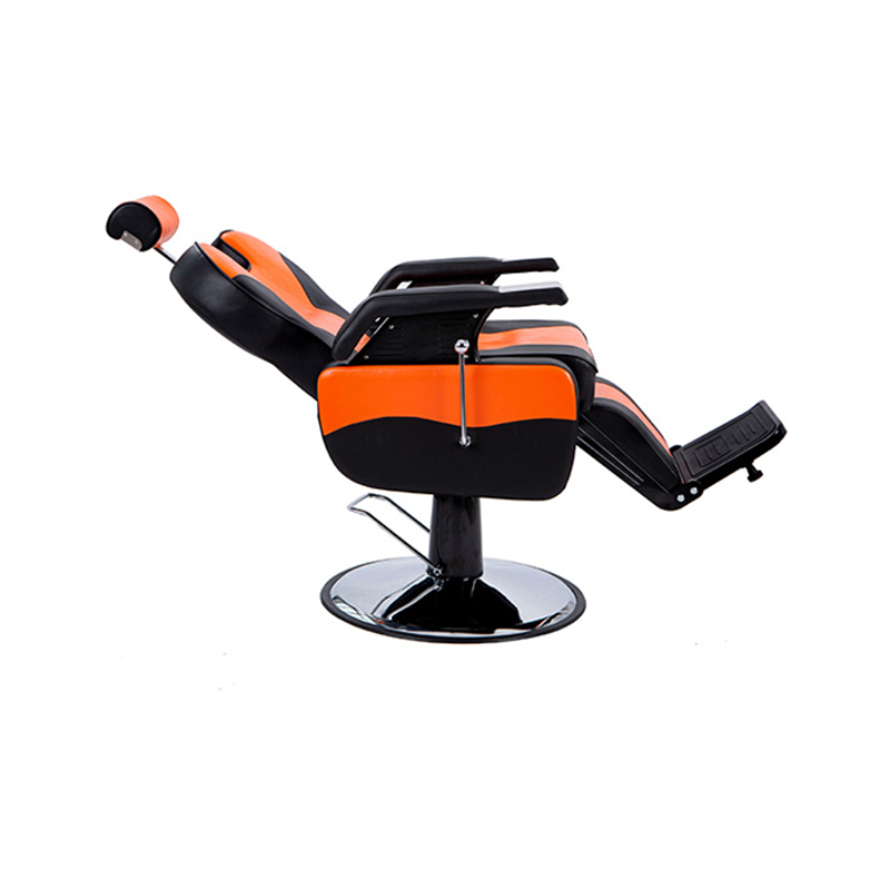 HZ8702DG Klassischer Friseurstuhl in Schwarz und Orange
