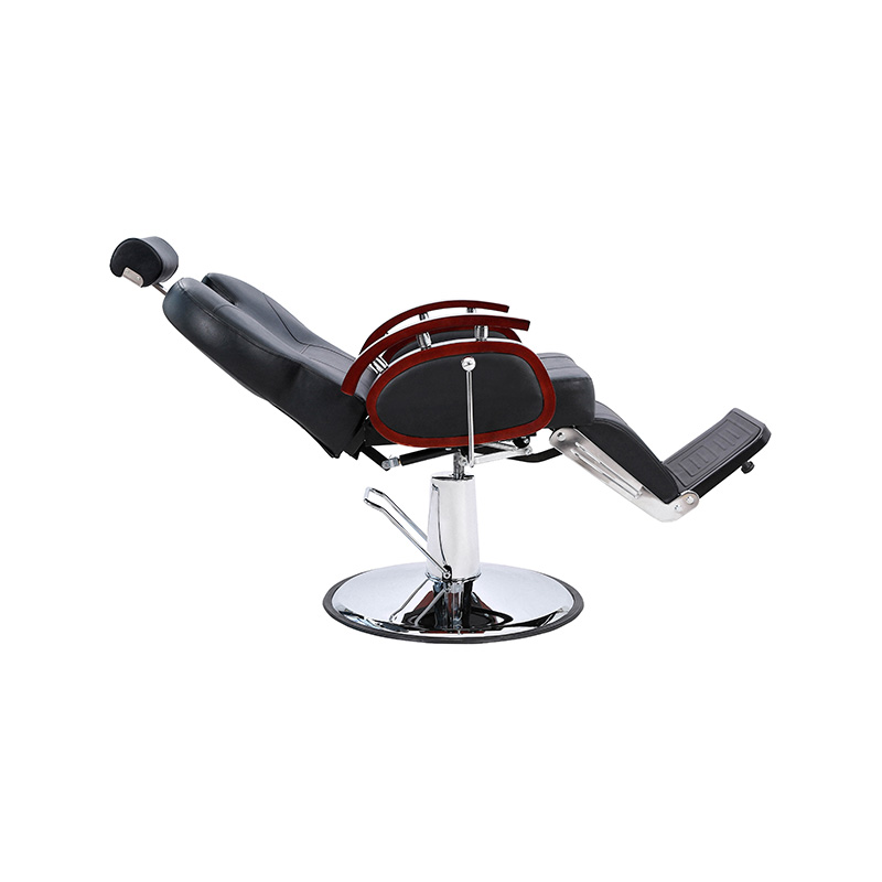 HZ8705B Schwarzer, hydraulisch verstellbarer Friseurstuhl mit Holzhandlauf