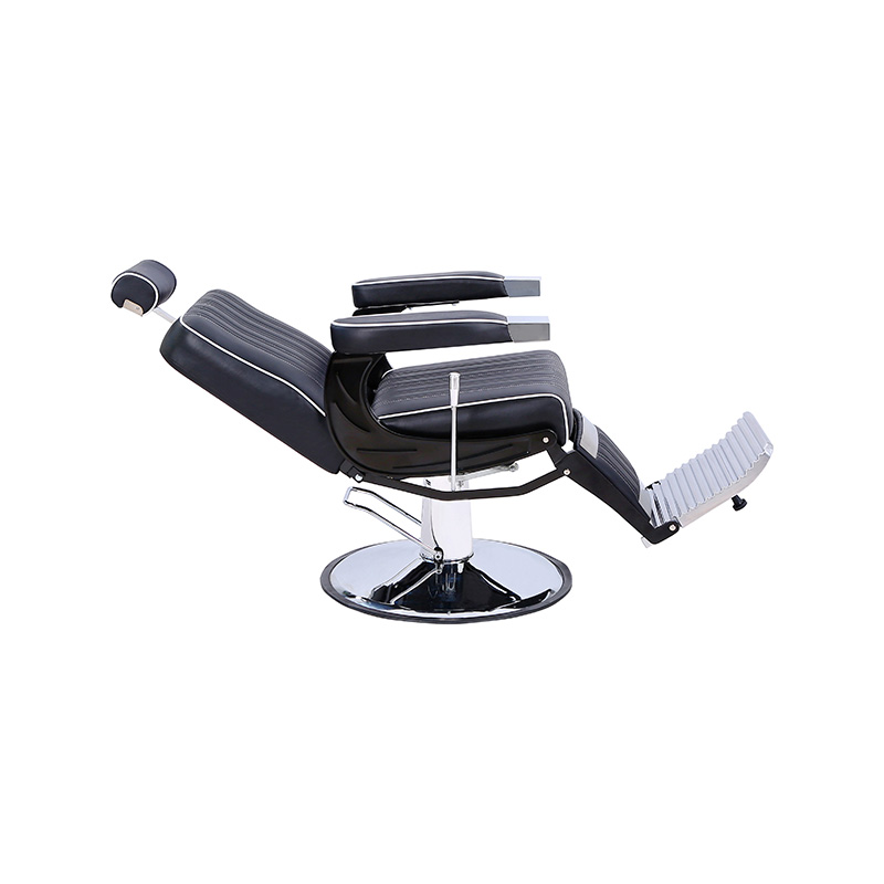 HZ8752SX Friseurstuhl mit schwarz-weißen Rollkantenstreifen und vertikalen Streifen