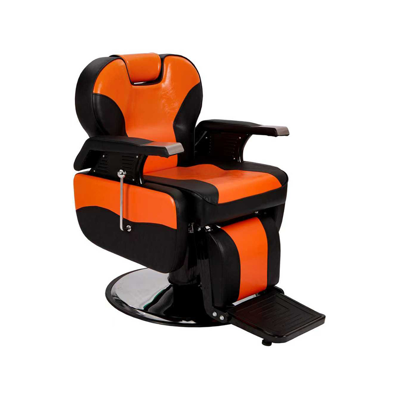 HZ8702DG Klassischer Friseurstuhl in Schwarz und Orange