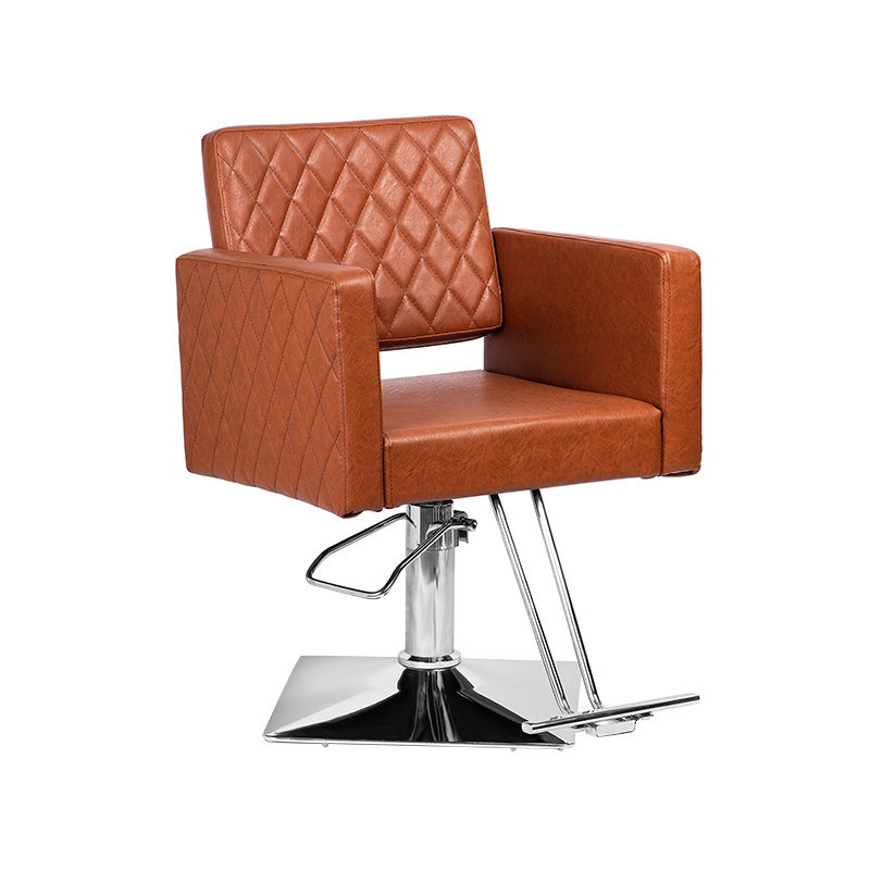 HZ8822D / HZ8822DBK Brauner / schwarzer Friseurstuhl mit breiter Sitzfläche und Fußstütze aus Aluminiumlegierung, hydraulischer Friseurstuhl