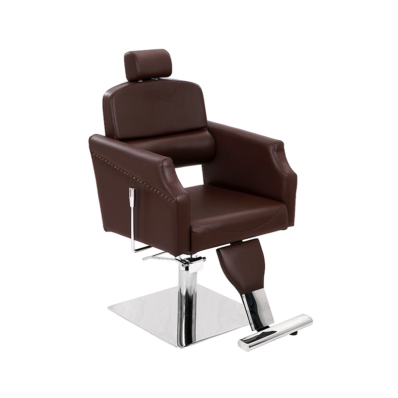 HZ87111C Brauner klassischer Liege-Friseurstuhl aus Leder, antiker Salonstuhl