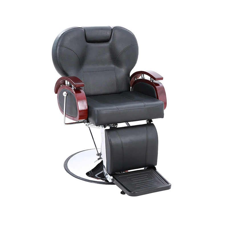 HZ8705B Schwarzer, hydraulisch verstellbarer Friseurstuhl mit Holzhandlauf