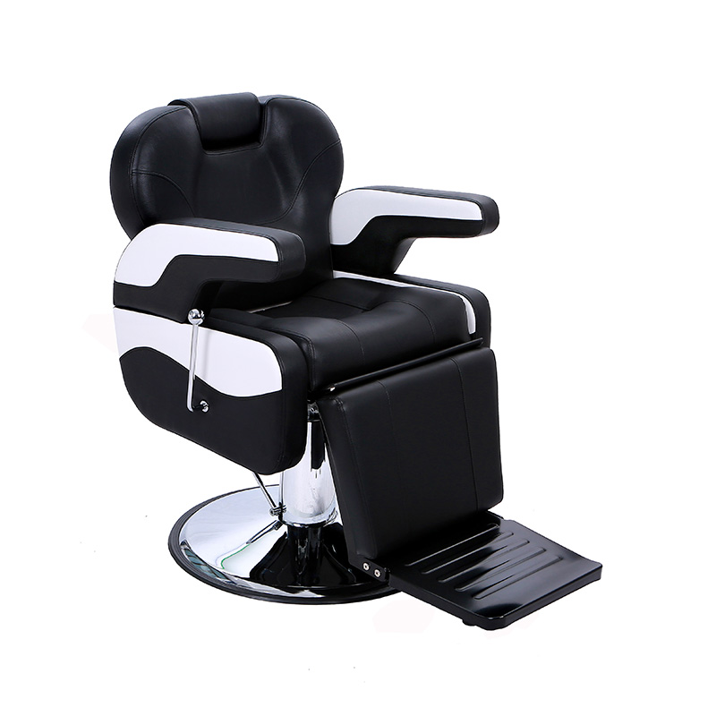 HZ8702G Schwarz-weißer klassischer Friseurstuhl