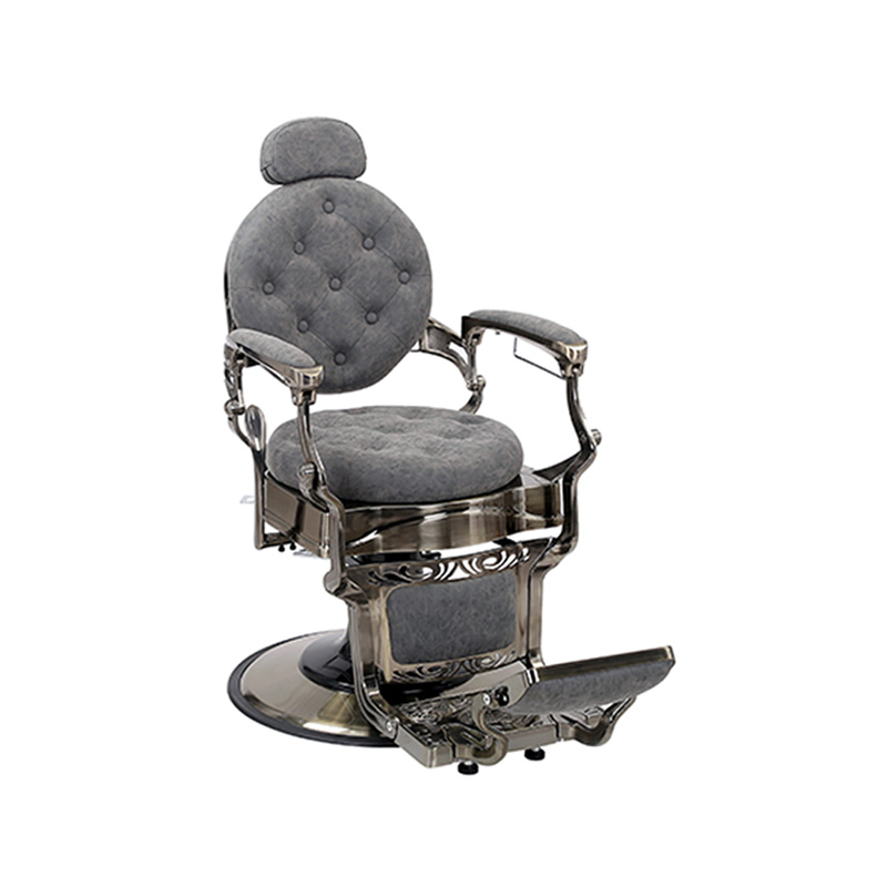 HZ8799QM Grauer Friseurstuhl mit rundem Kissen